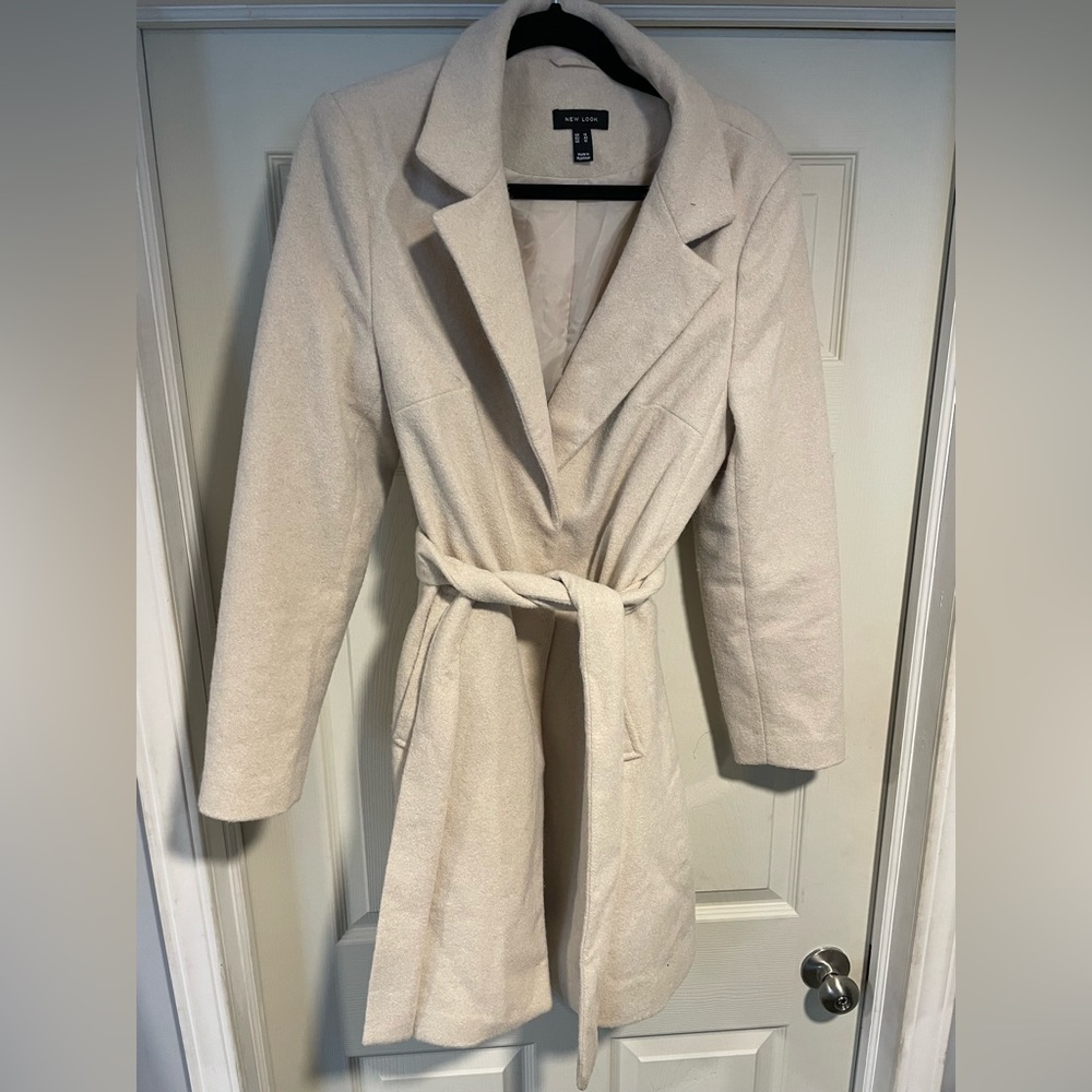 New Look cream belted coat